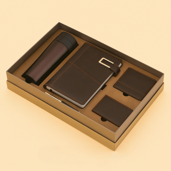 Executive gift set with Notebook Travel Mug Pen and Wallet