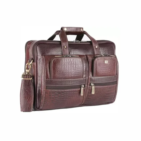 Dark Maroon Genuine Leather Laptop Bag