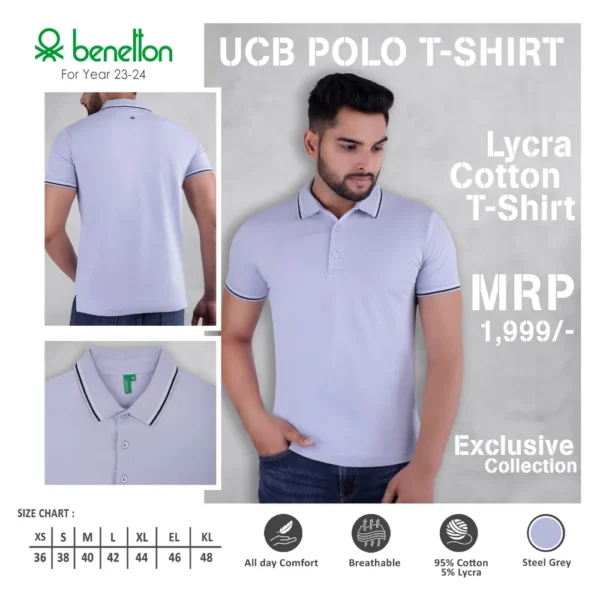 Custom Benetton(UCB) Cotton Lycra Polo T-Shirt