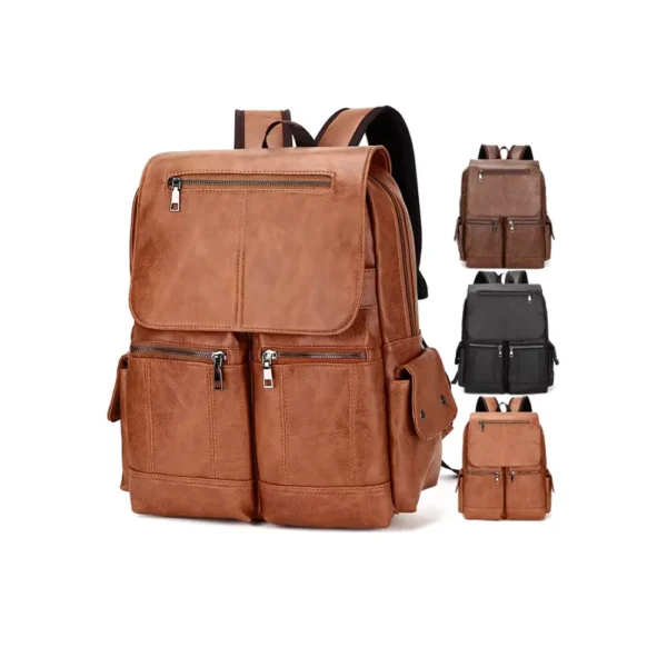 Custom Vintage Genuine Leather Laptop Backpack