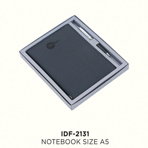 Black Notebook with Sleek Metal Pen