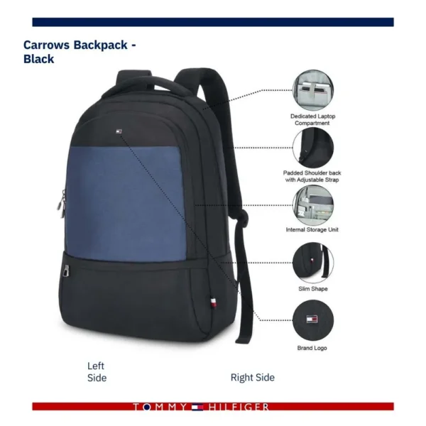 Tommy Hilfiger Black Carrows Backpack