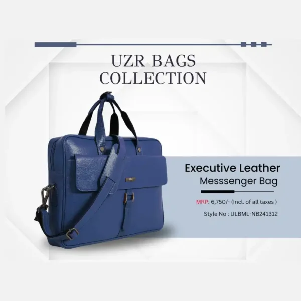 Executive Laptop Messenger Bag in Blue