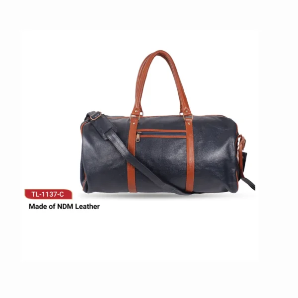 Custom Leather Two Tone Duffle Bag