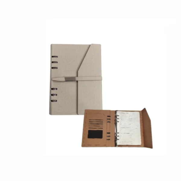 PU Cover Clip Notebook with buckle & Card Holder