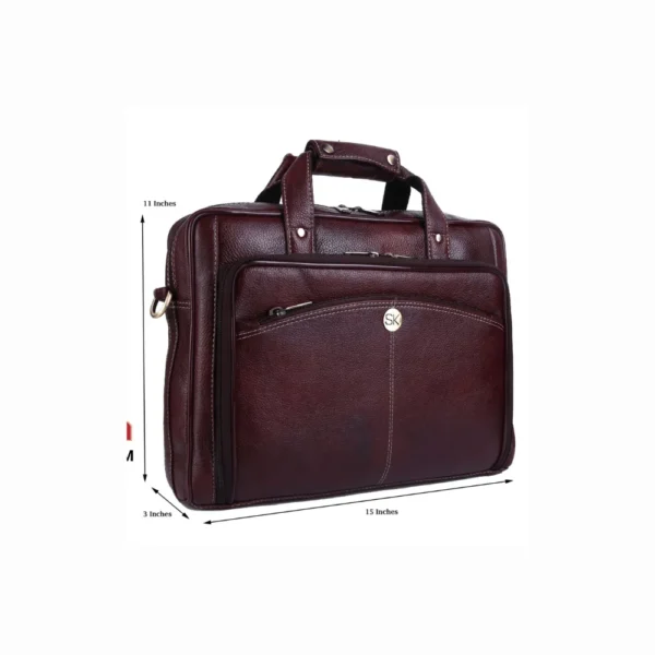 Custom Genuine Leather Laptop Bag in Tan Color