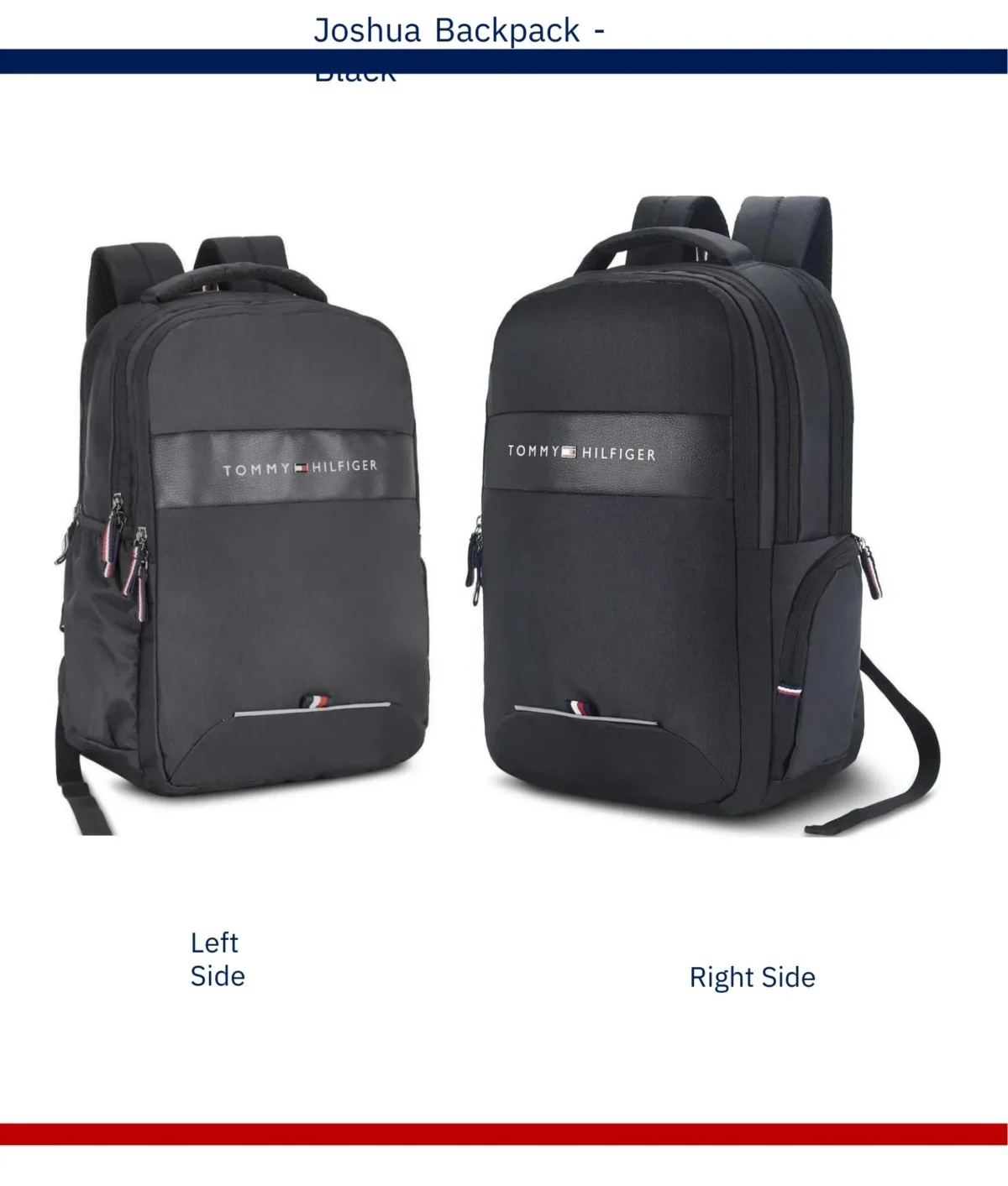 Tommy Hilfiger Black Joshua Backpack - Image 1