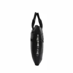 Black Customized Faux Leather Travel Laptop Bag - Image 4