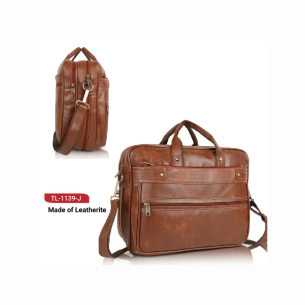 Custom leatherette Laptop Bag in Tan Color