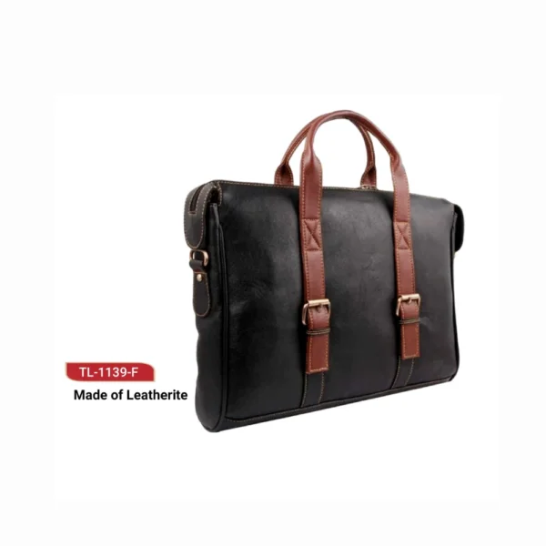 Custom leatherette Laptop Bag with Brown Handle