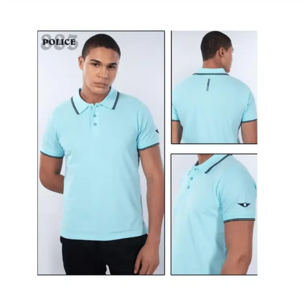 Custom Police Biowash Polo T-Shirt