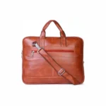 Customizable Faux Leather Laptop Bag Brown Shade - Image 2