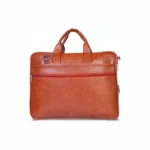Customizable Faux Leather Laptop Bag Brown Shade