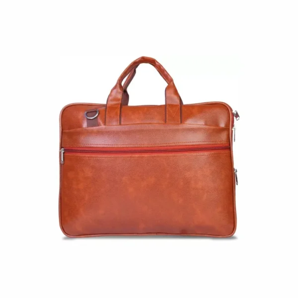 Customizable Faux Leather Laptop Bag Brown Shade