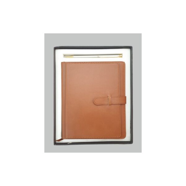 Executive Leather Diary and Pen in Black and Brown