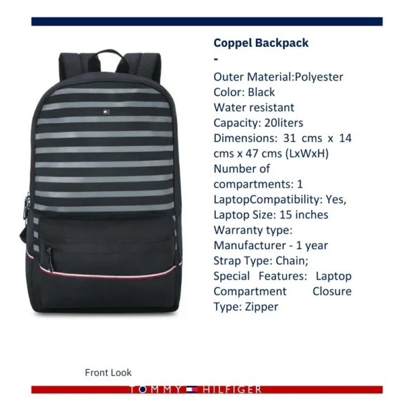 Tommy Hilfiger Black Coppel Backpack