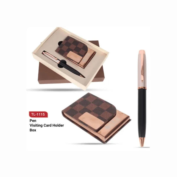 Card Holder with Metal Pen Gift Set